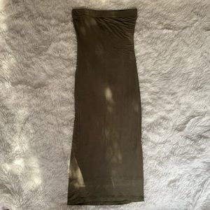 Green Midi Strapless Dress